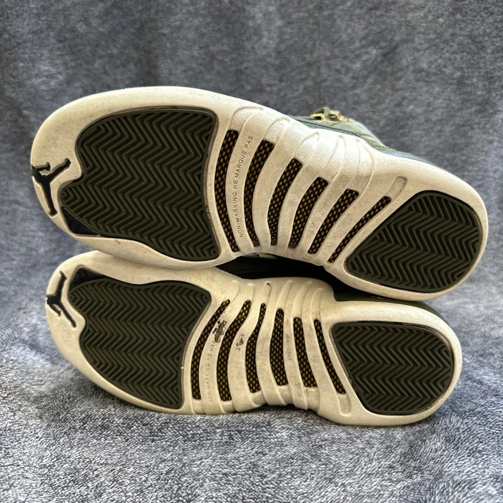 Nike‎ Air Jordan 12 Retro GS Olive Lux Class of 2003 5.5Y Gold